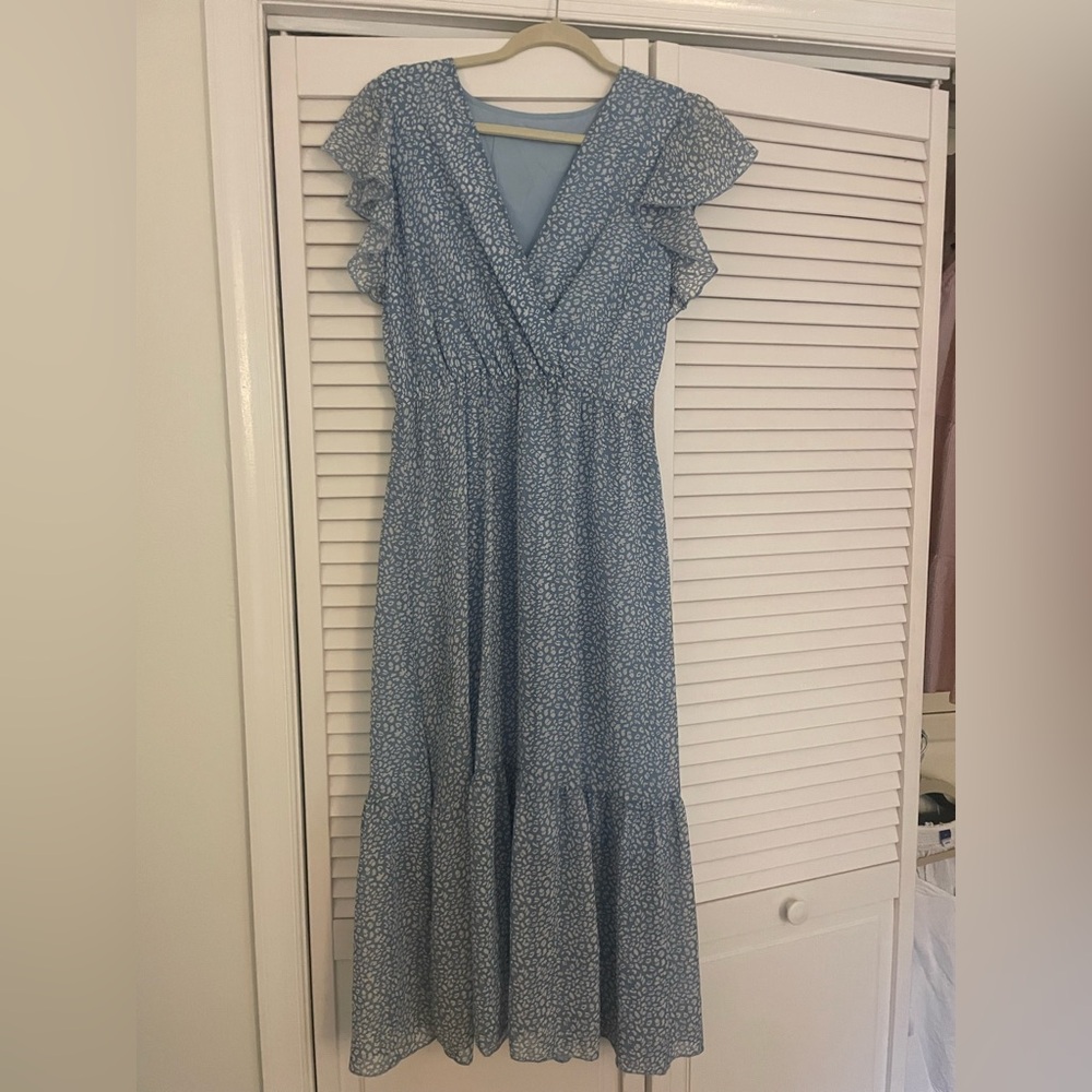 Blue Floral Women's Dress